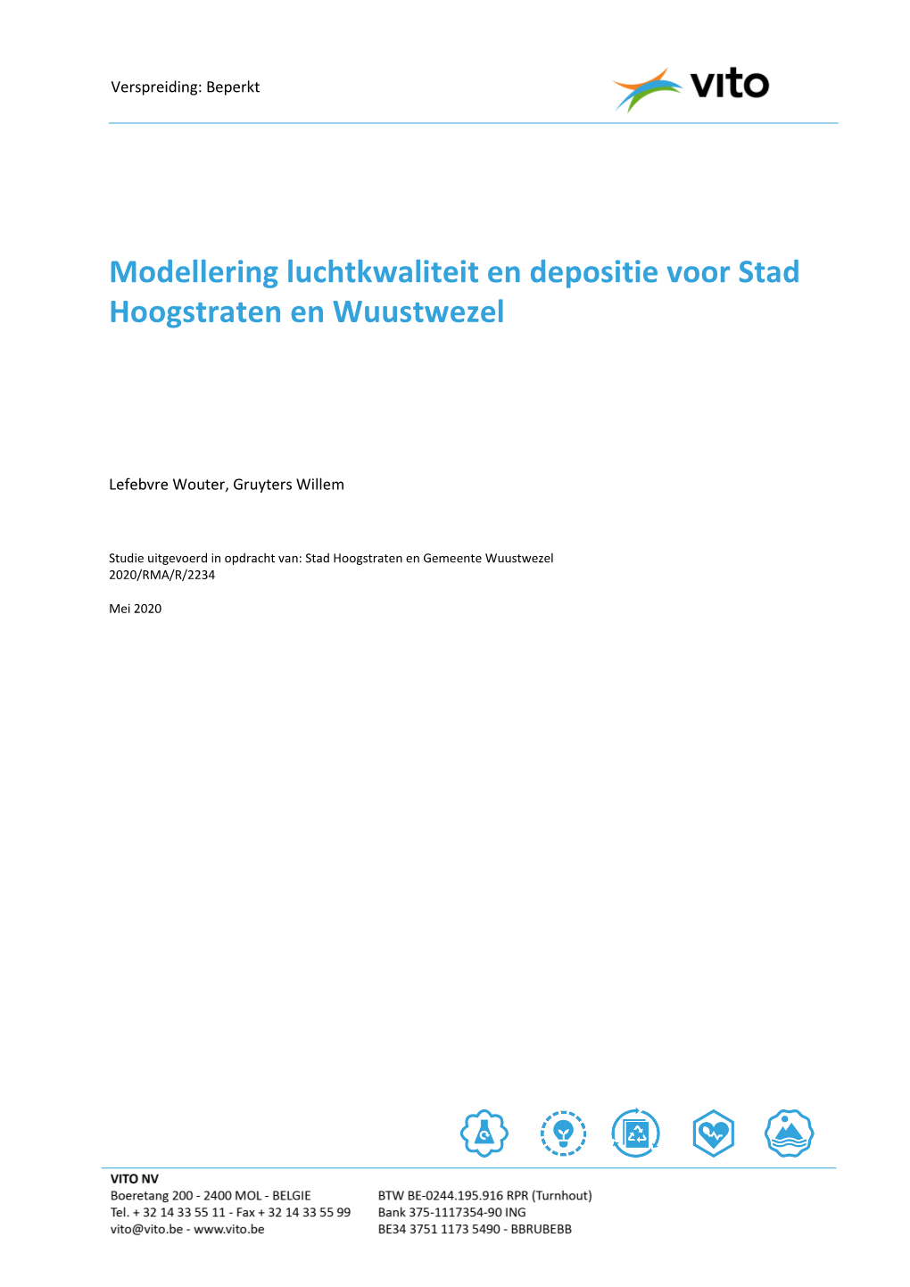 Modellering Luchtkwaliteit En Depositie Voor Stad Hoogstraten En