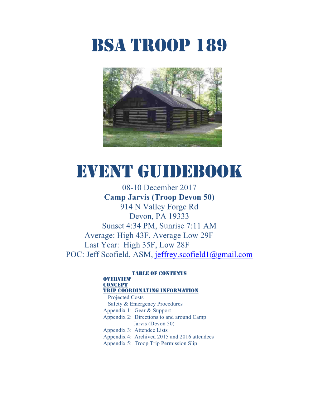 Bsa Troop 189 Event Guidebook