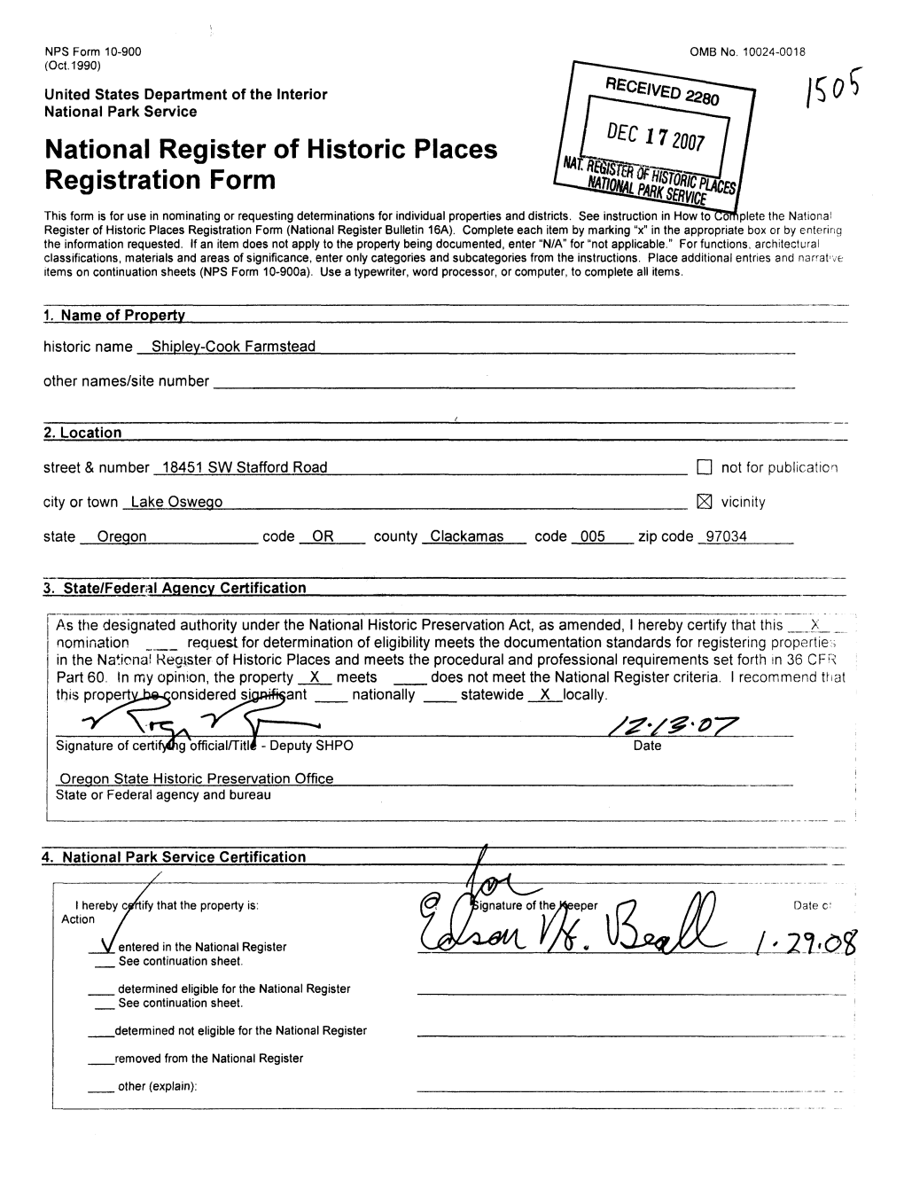 National Register of Historic Places Registration Form