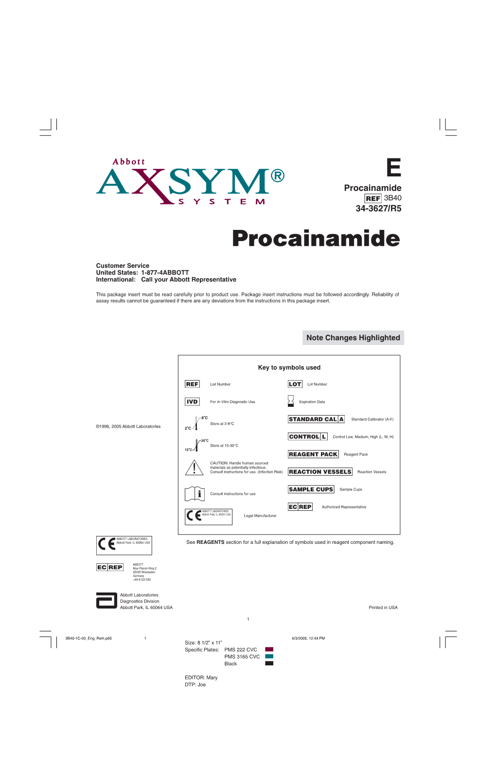 Procainamide 3B40 34-3627/R5 Procainamide