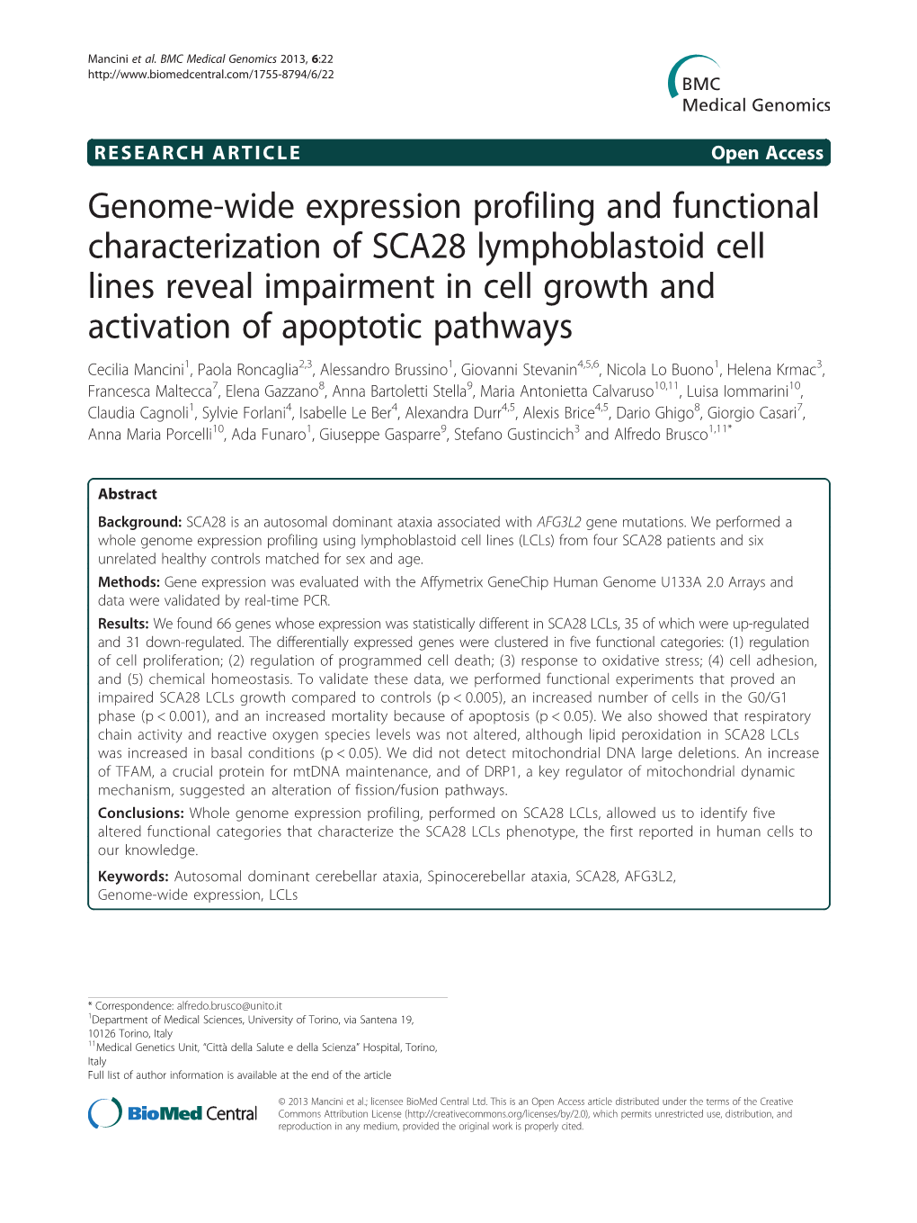 Genome-Wide Expression Profiling and Functional Characterization Of