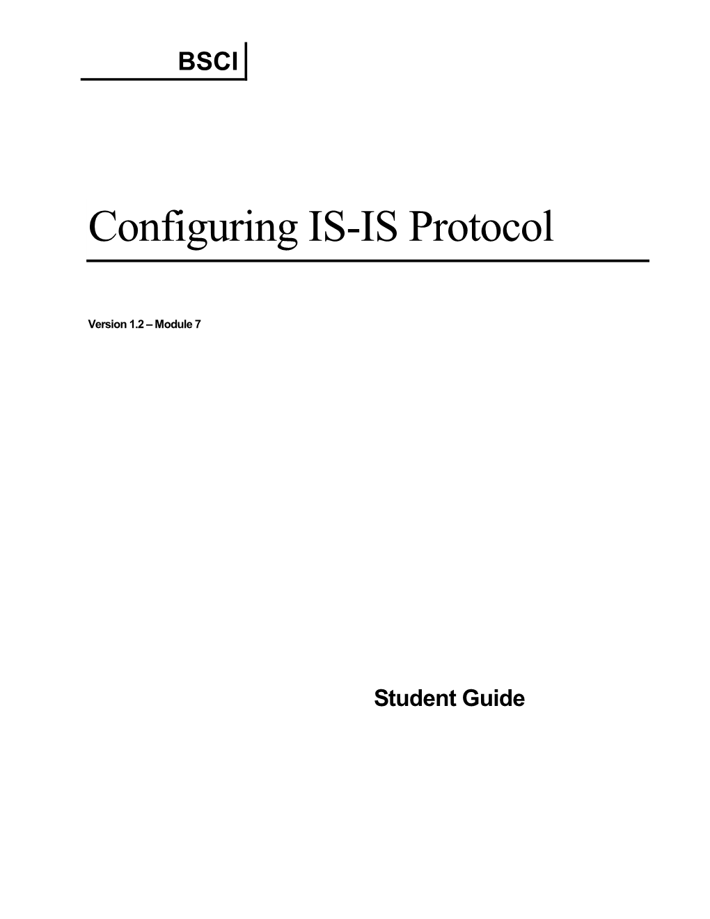 Configuring IS-IS Protocol