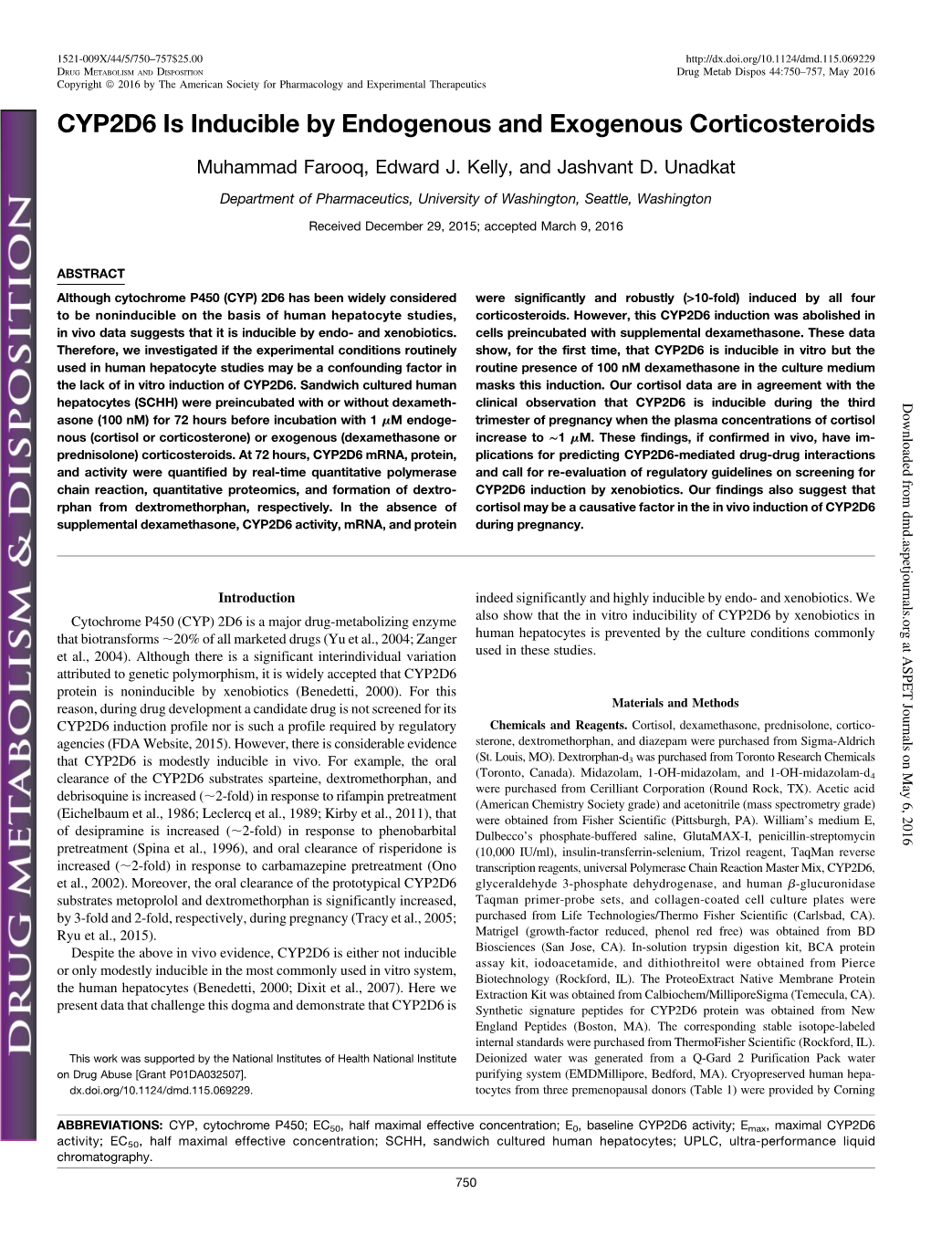 CYP2D6 Is Inducible by Endogenous and Exogenous Corticosteroids