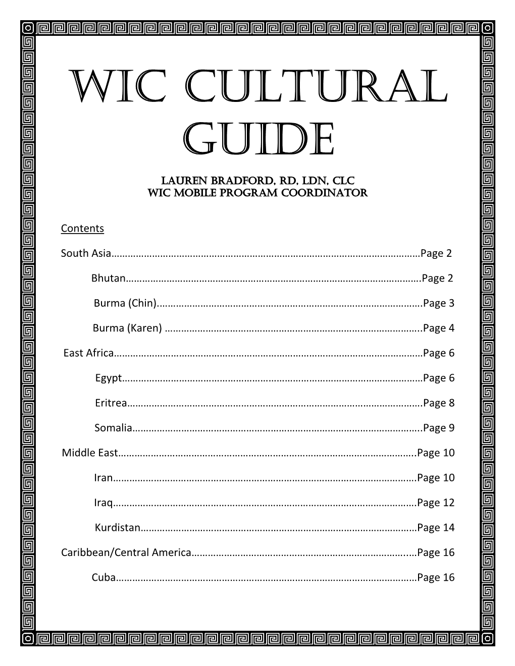 WIC Cultural Guide