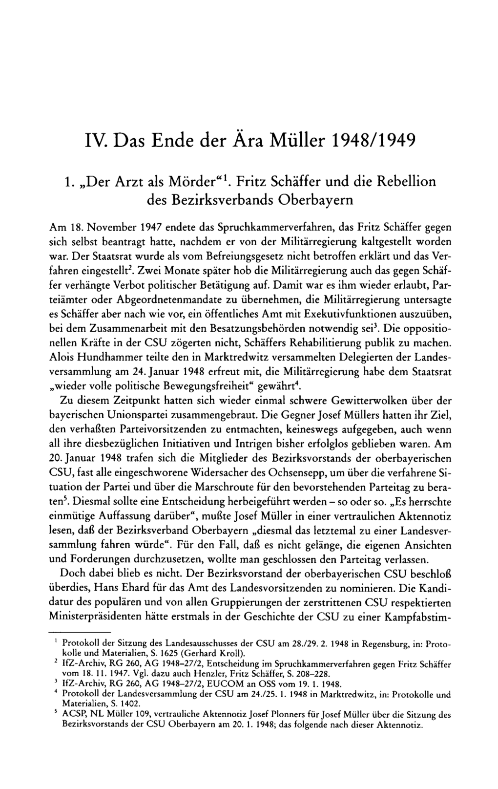 IV. Das Ende Der Ära Müller 1948/1949