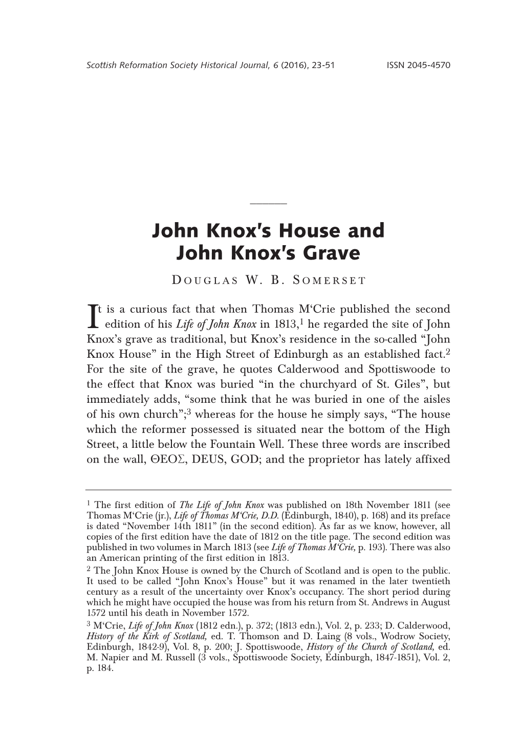 John Knox's House and John Knox's Grave