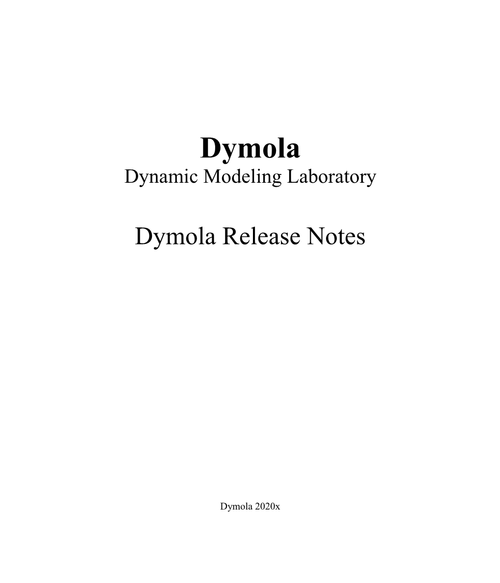 Dymola Dynamic Modeling Laboratory