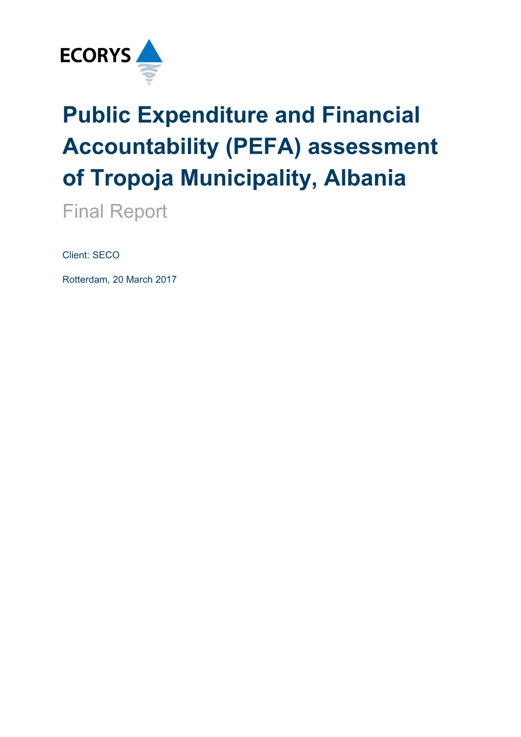 Assessment of Tropoja Municipality, Albania Final Report