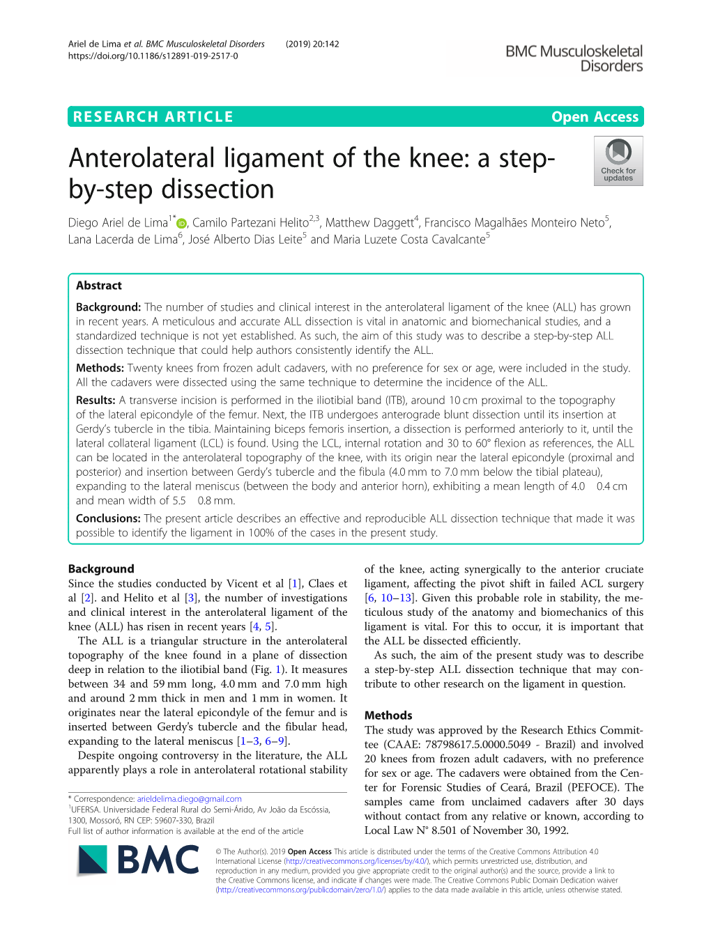 Anterolateral Ligament of the Knee