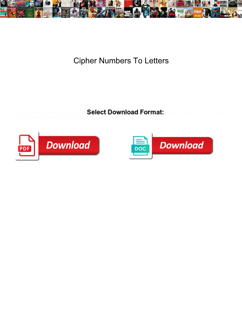 Cipher Numbers to Letters