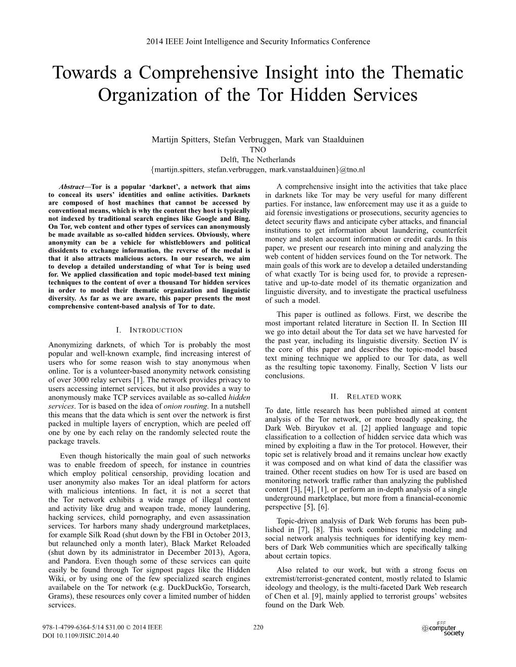 Towards a Comprehensive Insight Into the Thematic Organization of the Tor Hidden Services