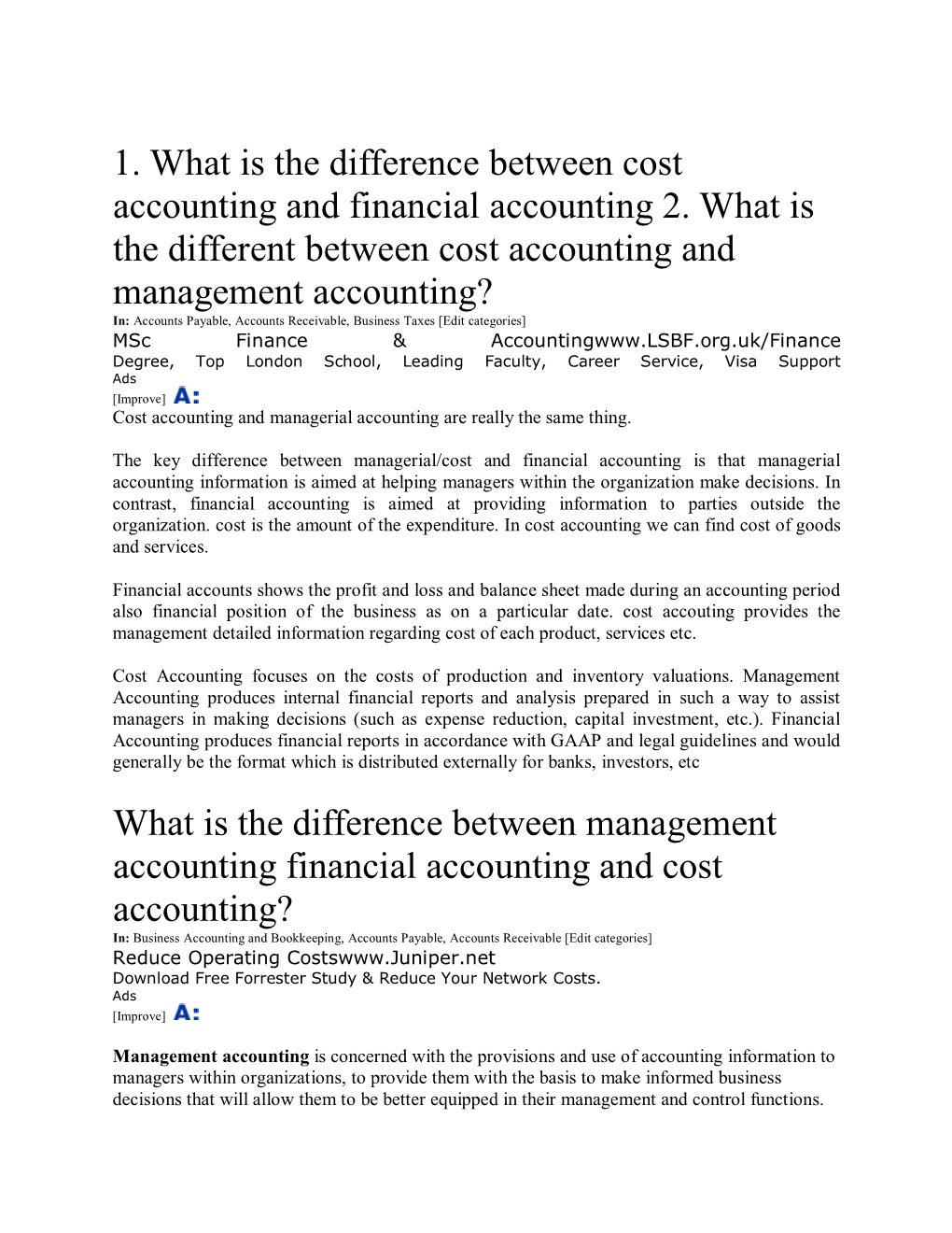 1. What Is the Difference Between Cost Accounting and Financial Accounting 2