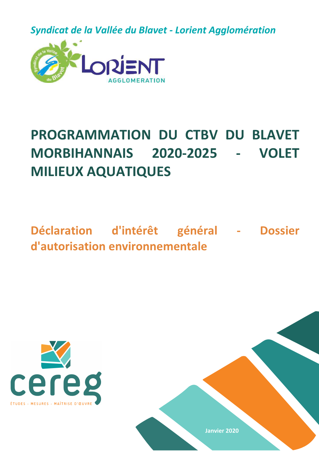 Programmation Du Ctbv Du Blavet Morbihannais 2020-2025 - Volet Milieux Aquatiques