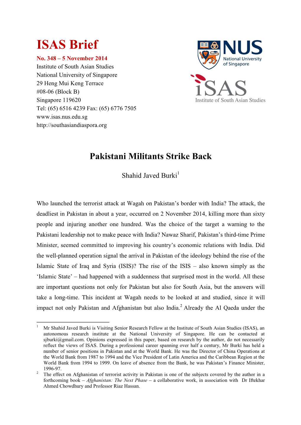 Pakistani Militants Strike Back