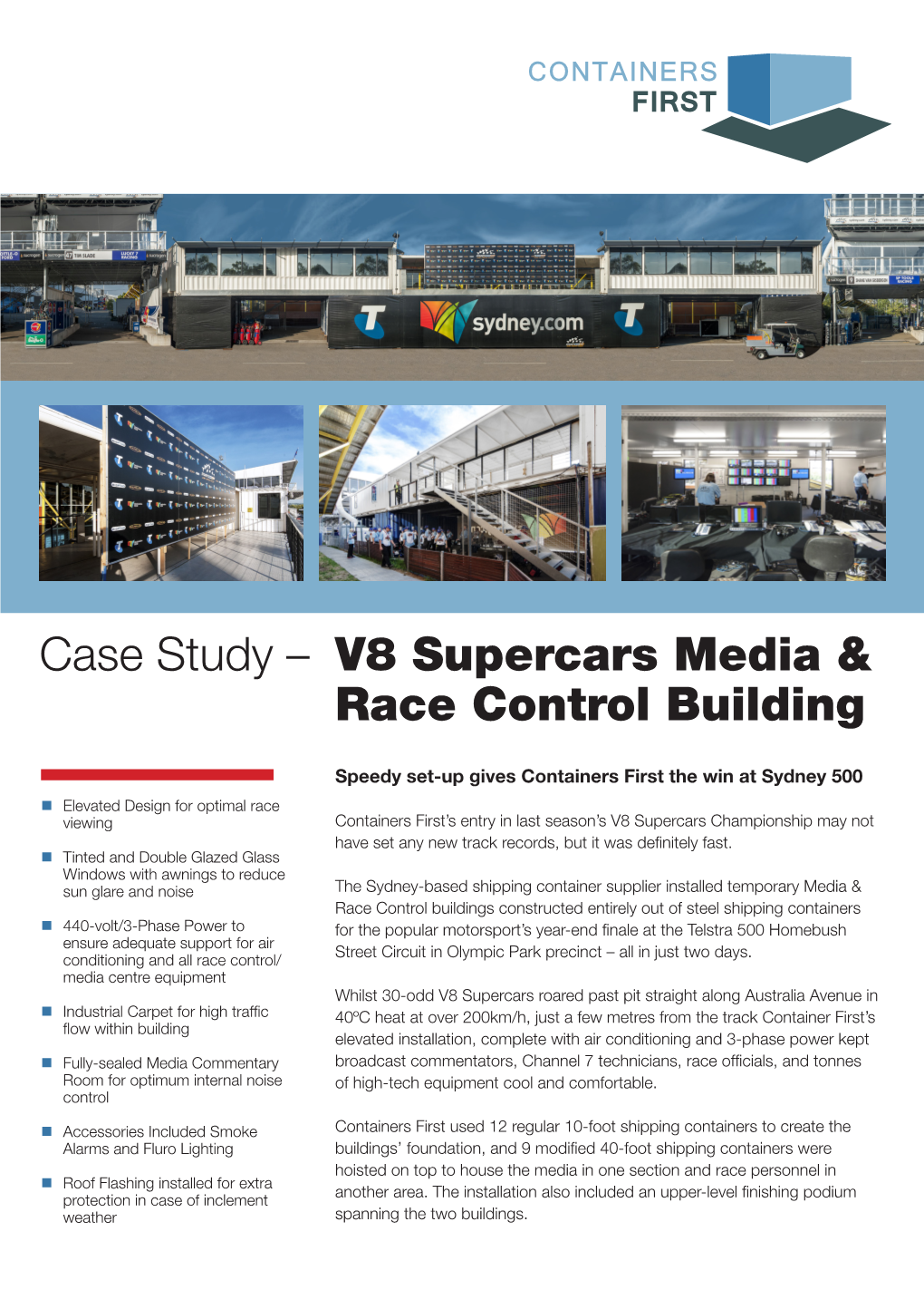 V8 Supercars Media & Race Control Building Case Study –