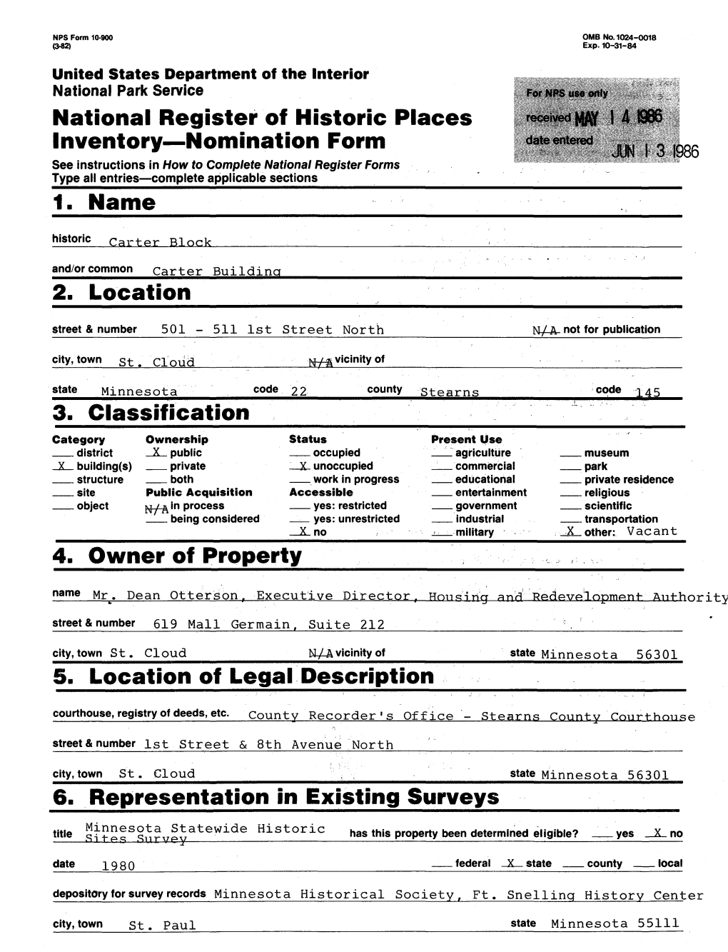 National Register of Historic Places Inventory—Nomination Form 1