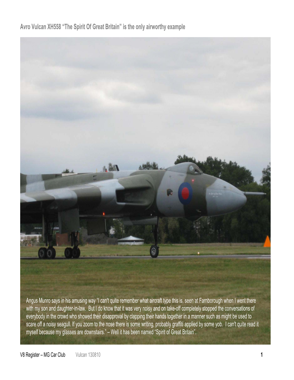 Avro Vulcan XH558 “The Spirit of Great Britain” Is the Only Airworthy Example