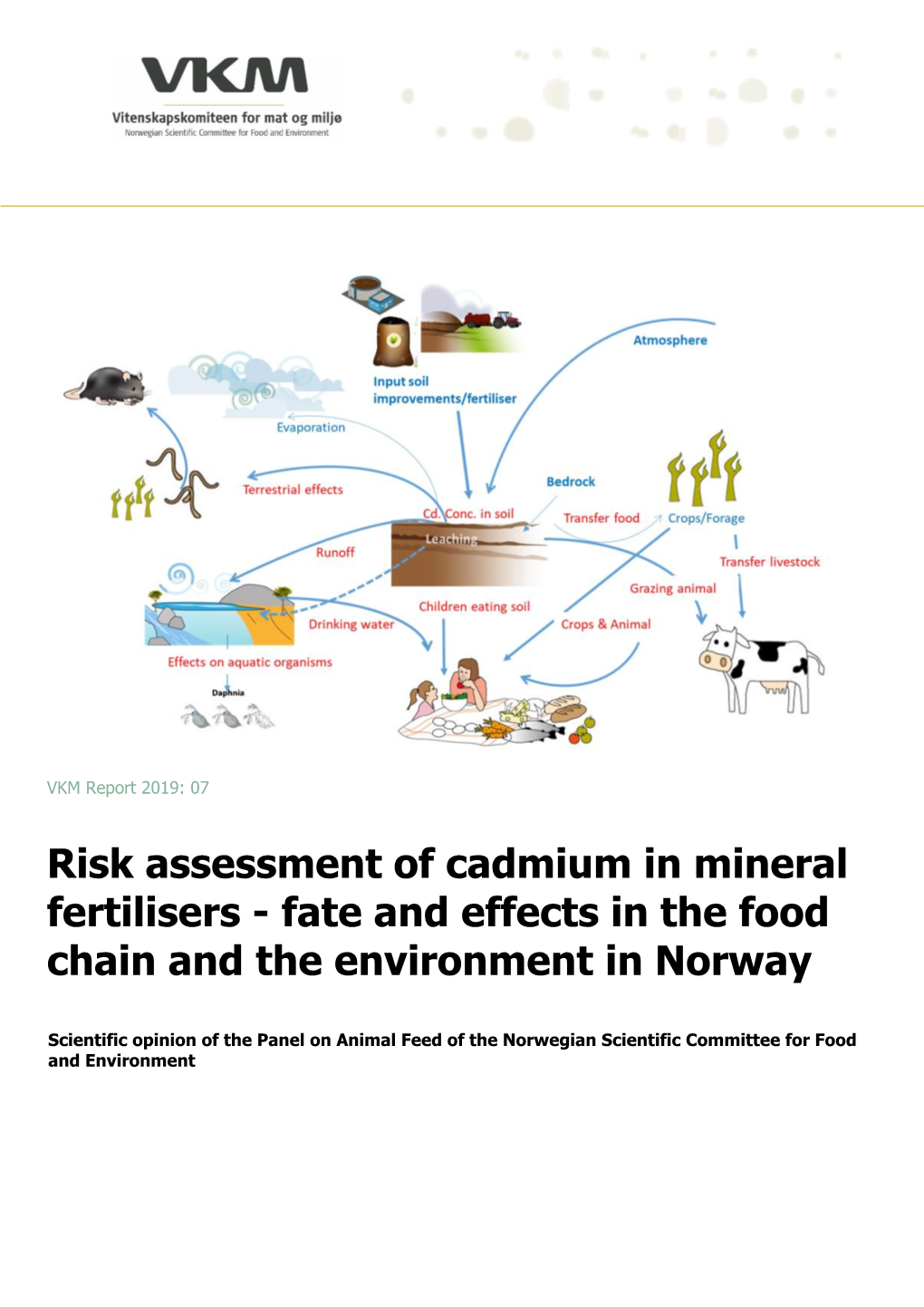 Risk Assessment of Cadmium in Mineral Fertilisers - Fate and Effects in the Food Chain and the Environment in Norway