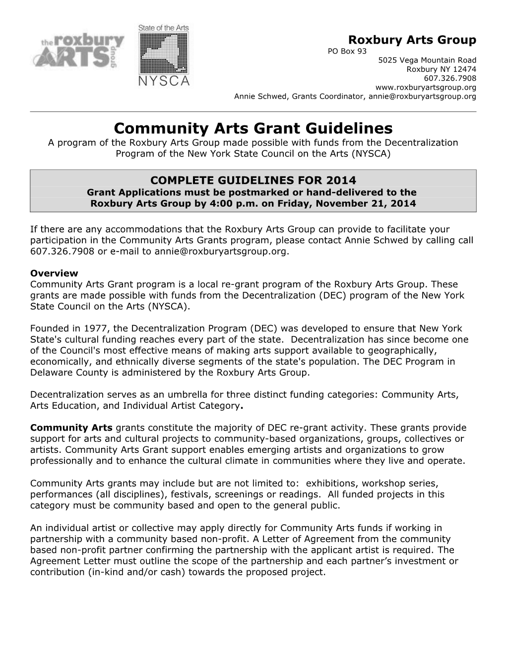 Community Arts Grants