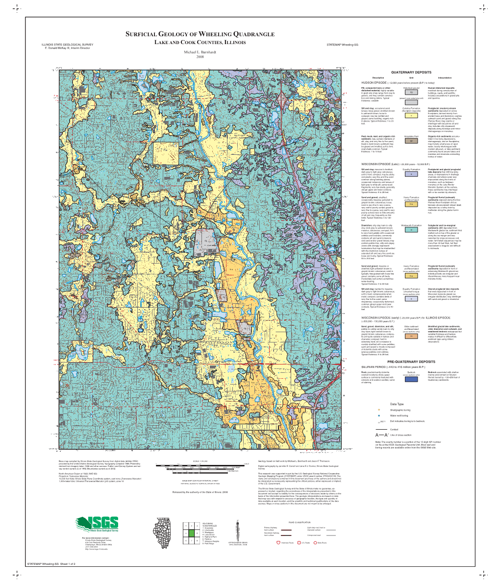 Surficial Geology of Wheeling Quadrangle