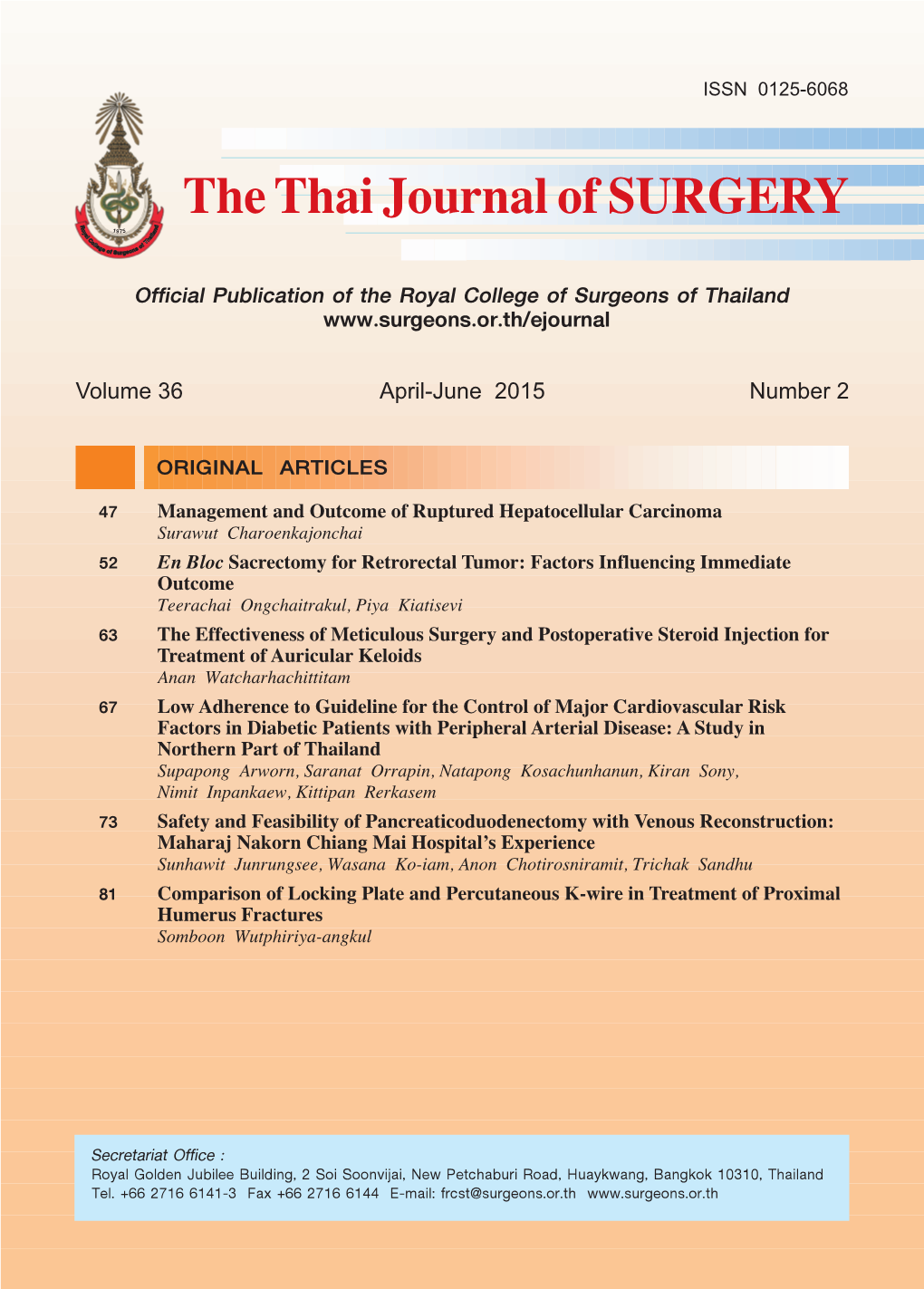 Management and Outcome of Ruptured Hepatocellular Carcinoma