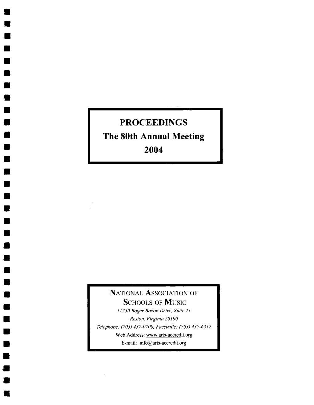 PROCEEDINGS the 80Th Annual Meeting 2004