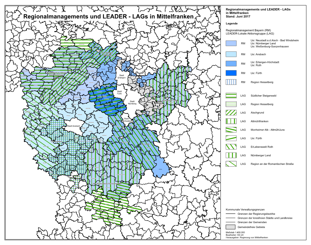 Regionalmanagements Und LEADER - Lags in Mittelfranken Regionalmanagements Und LEADER - Lags in Mittelfranken Stand: Juni 2017 Legende