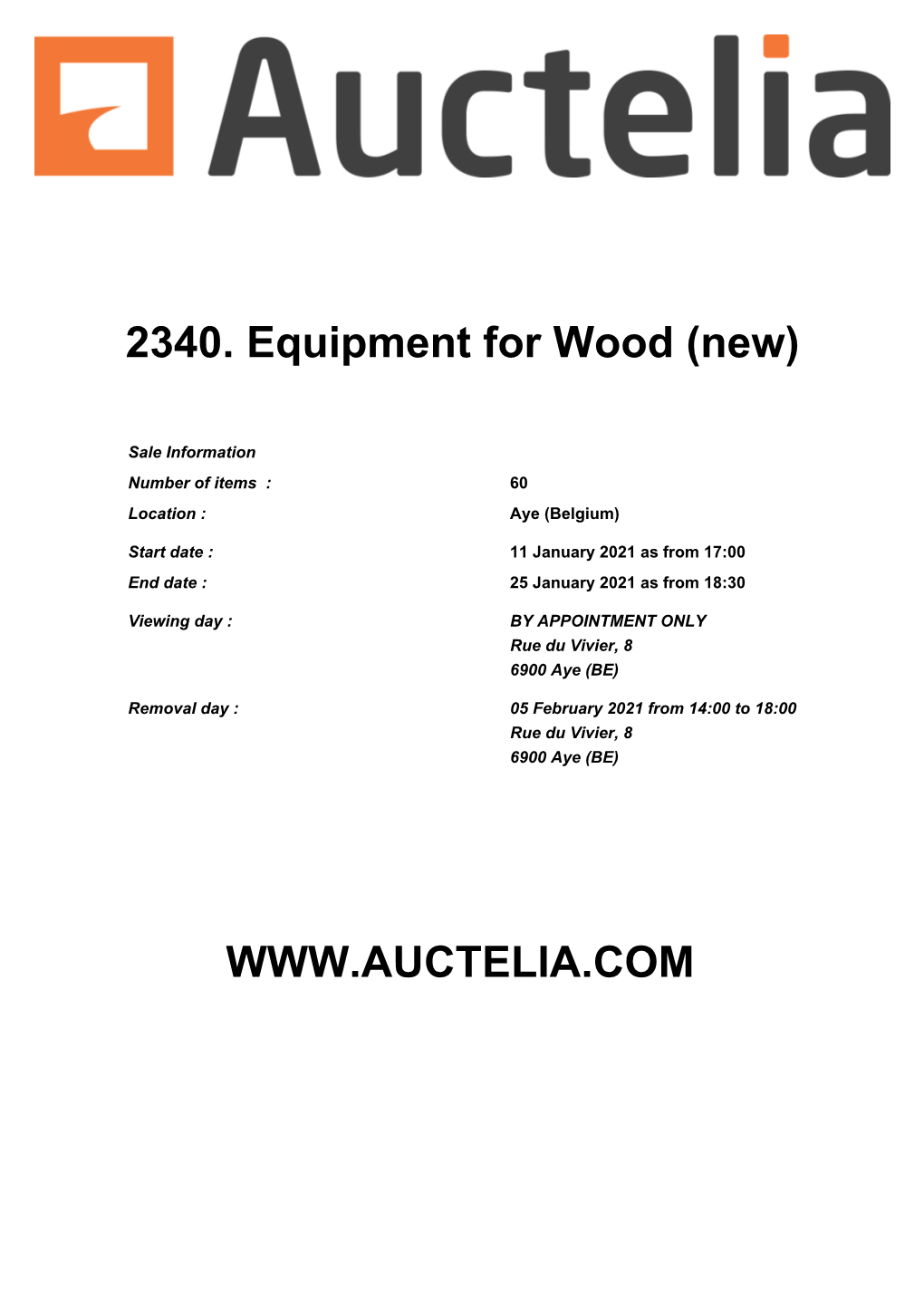 2340. Equipment for Wood (New)