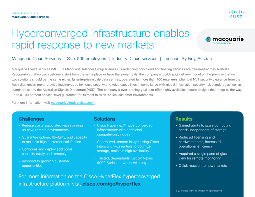 Case Study: Macquarie Cloud Services Enables Rapid Response