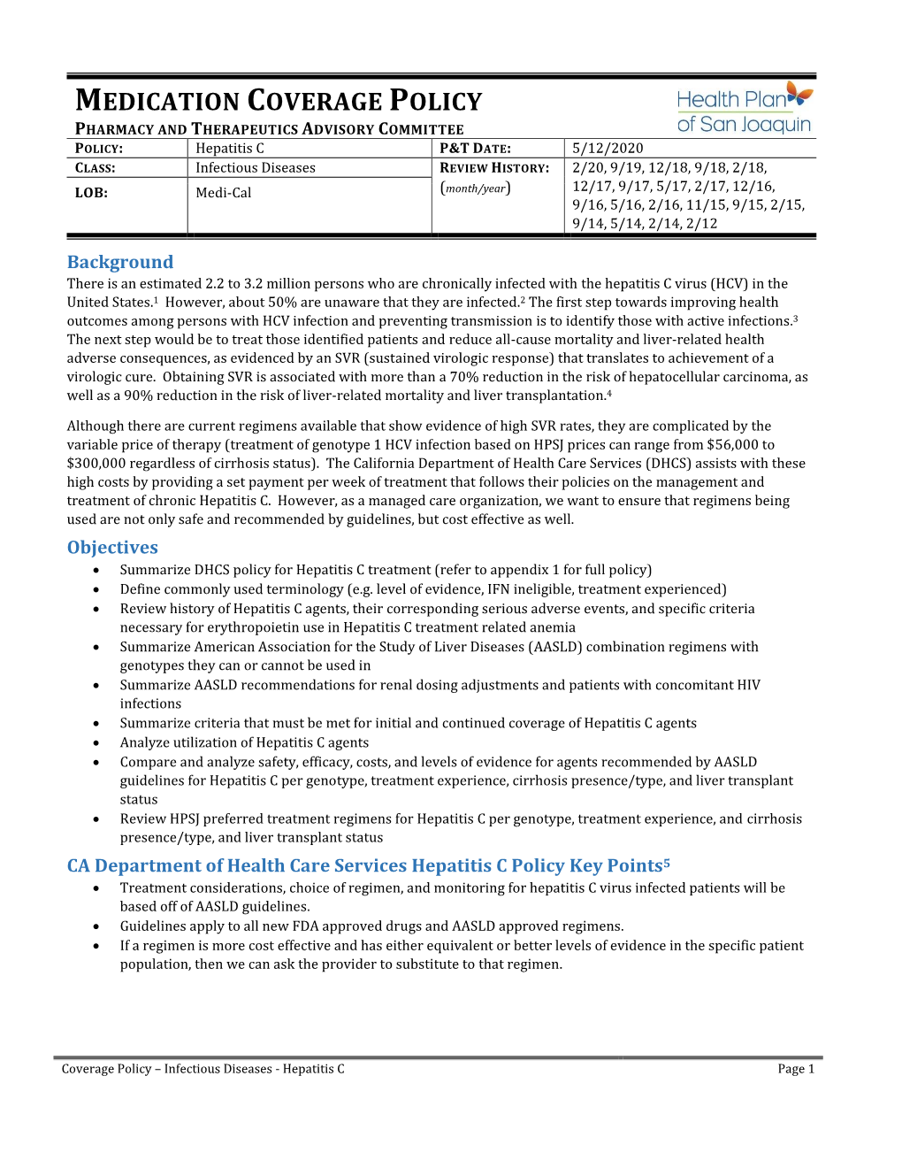 Medication Coverage Policy