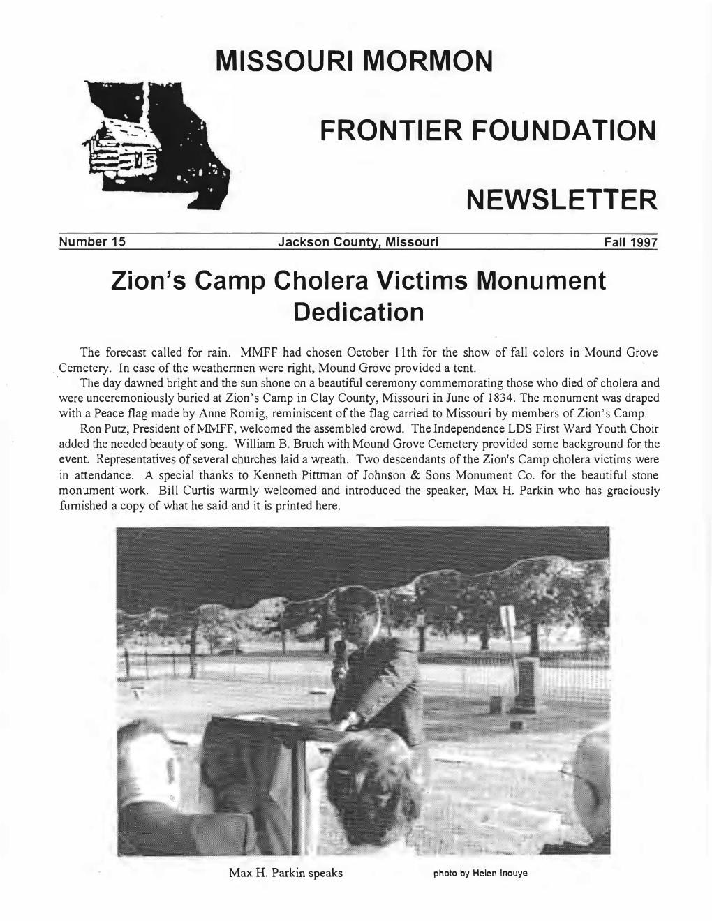 Missouri Mormon Frontier Foundation Newsletter