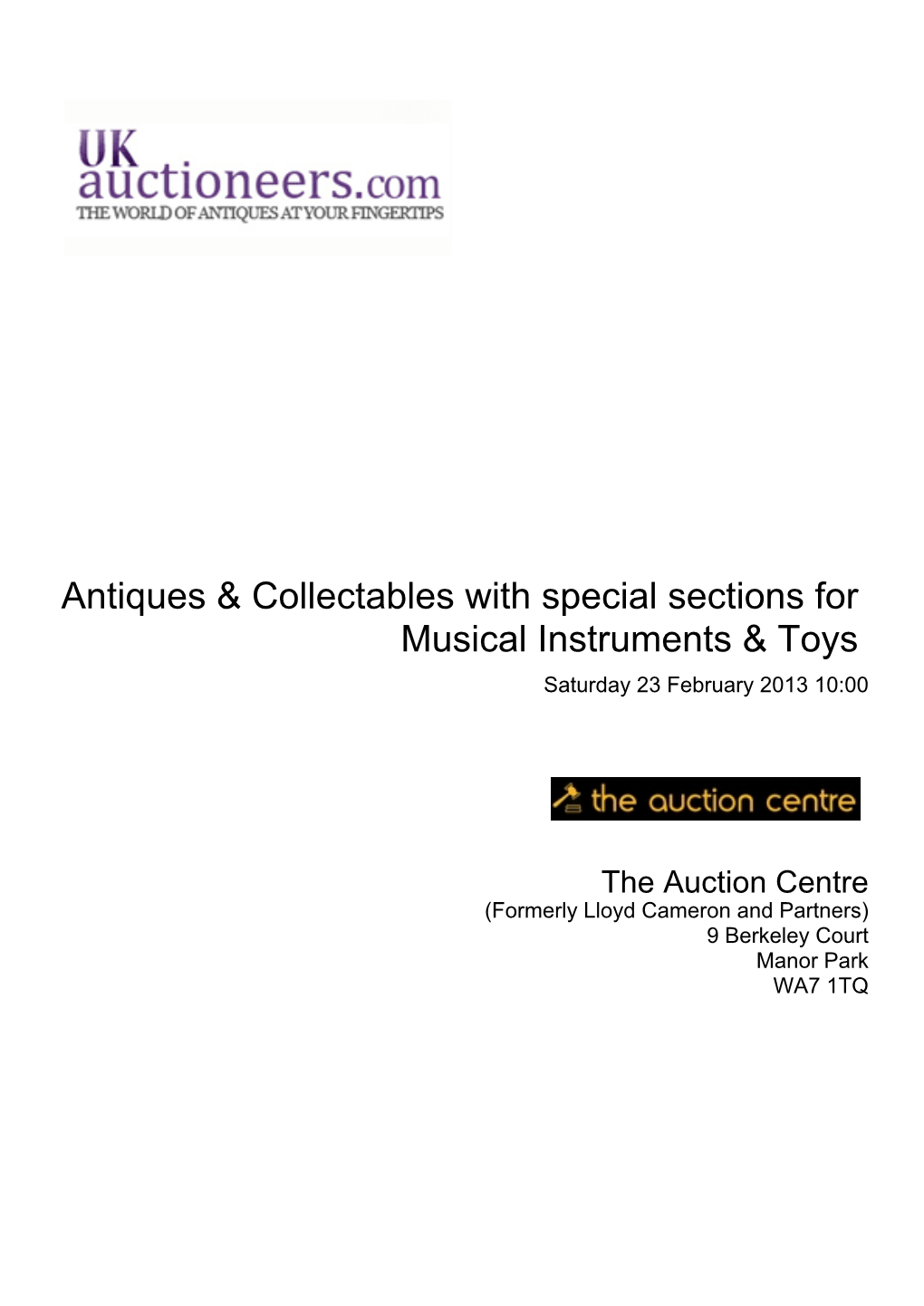 Antiques & Collectables with Special Sections for Musical Instruments