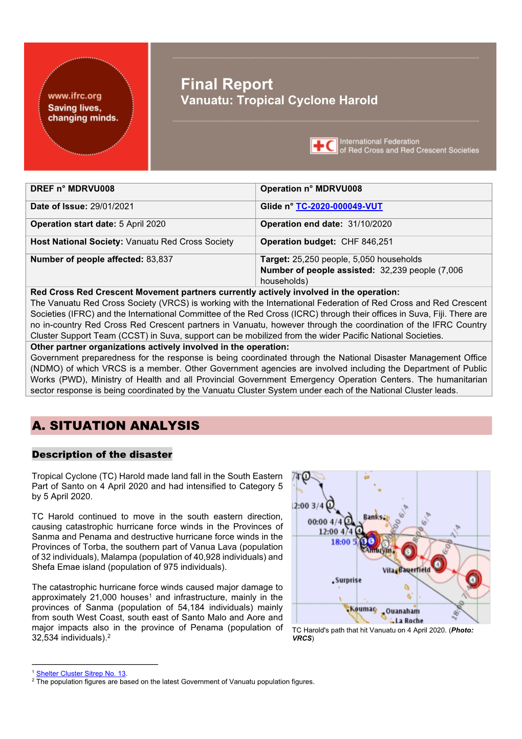 Final Report Vanuatu: Tropical Cyclone Harold
