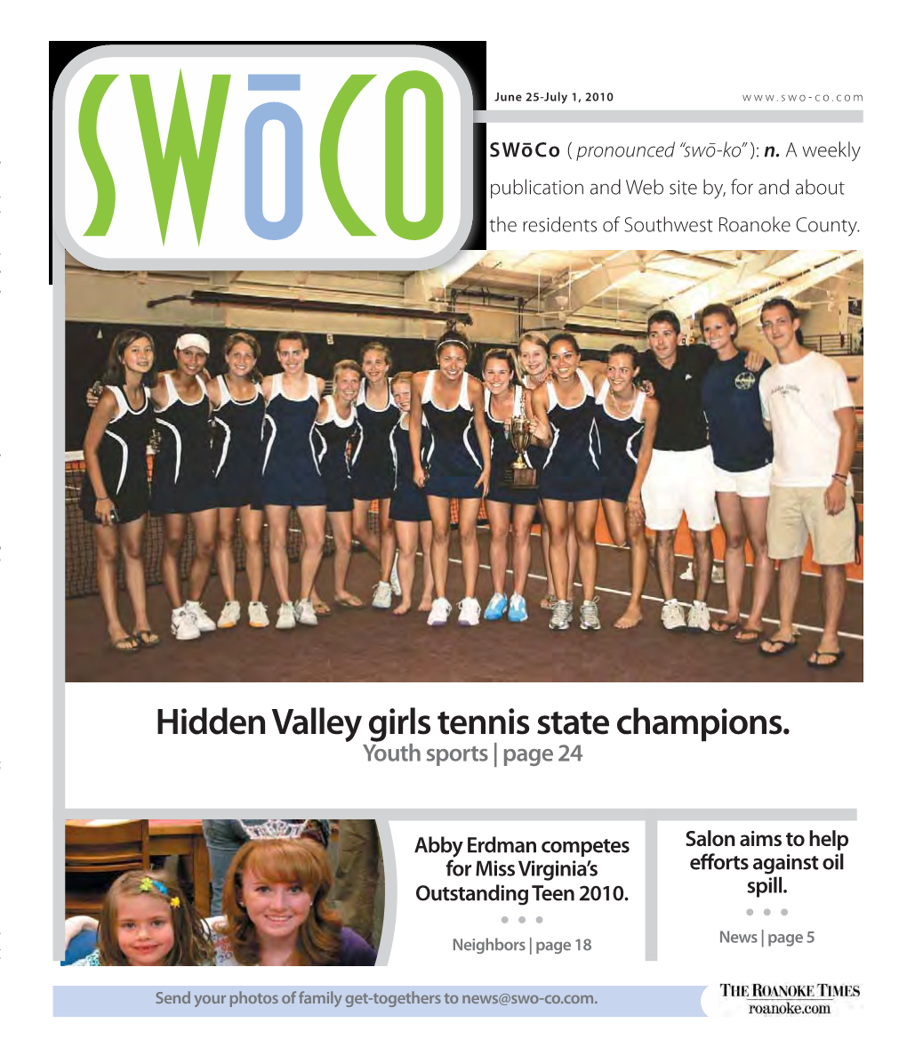Hidden Valley Girls Tennis State Champions. Youth Sports | Page 24