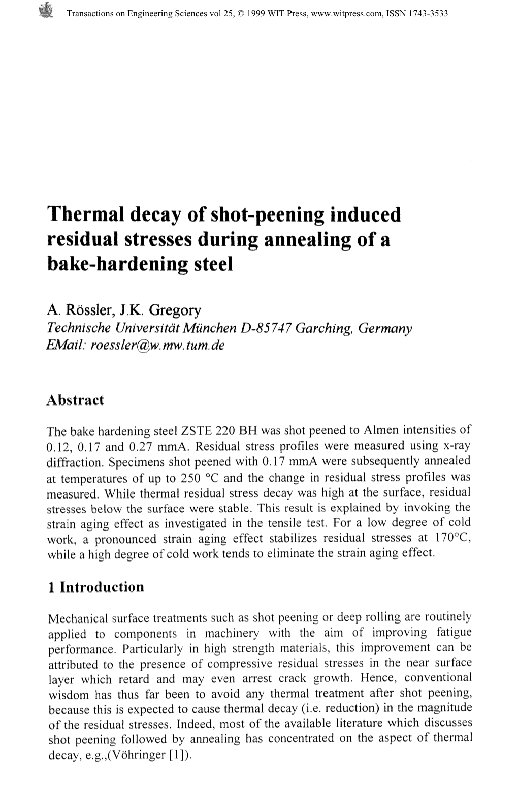 Thermal Decay of Shot-Peening Induced Residual Stresses During Annealing of a Bake-Hardening Steel