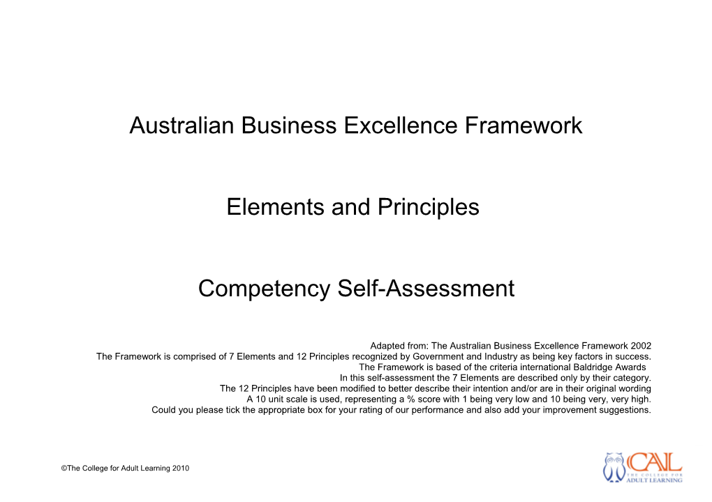 Australian Business Excellence Framework