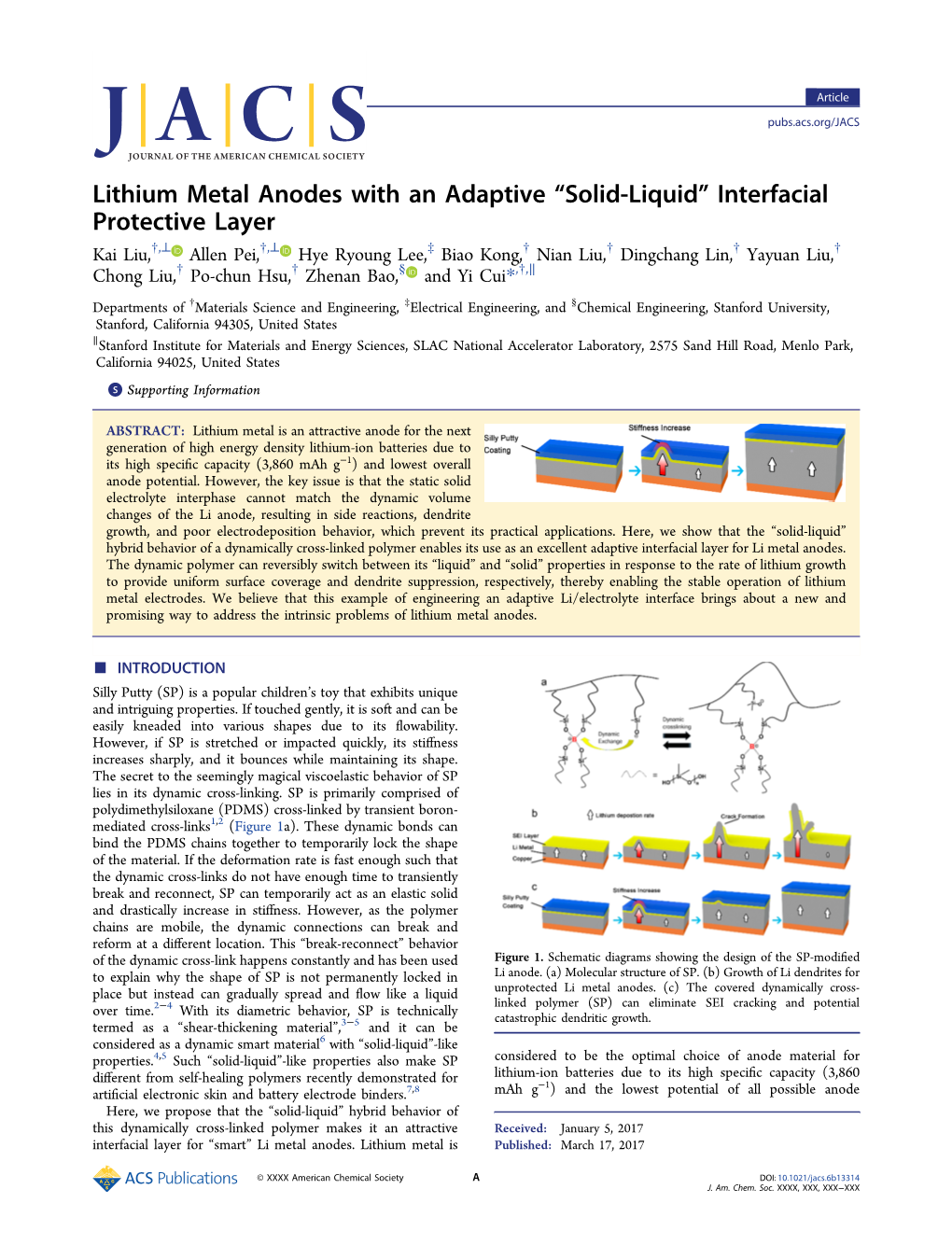Lithium Metal Anodes with an Adaptive “Solid-Liquid” Interfacial