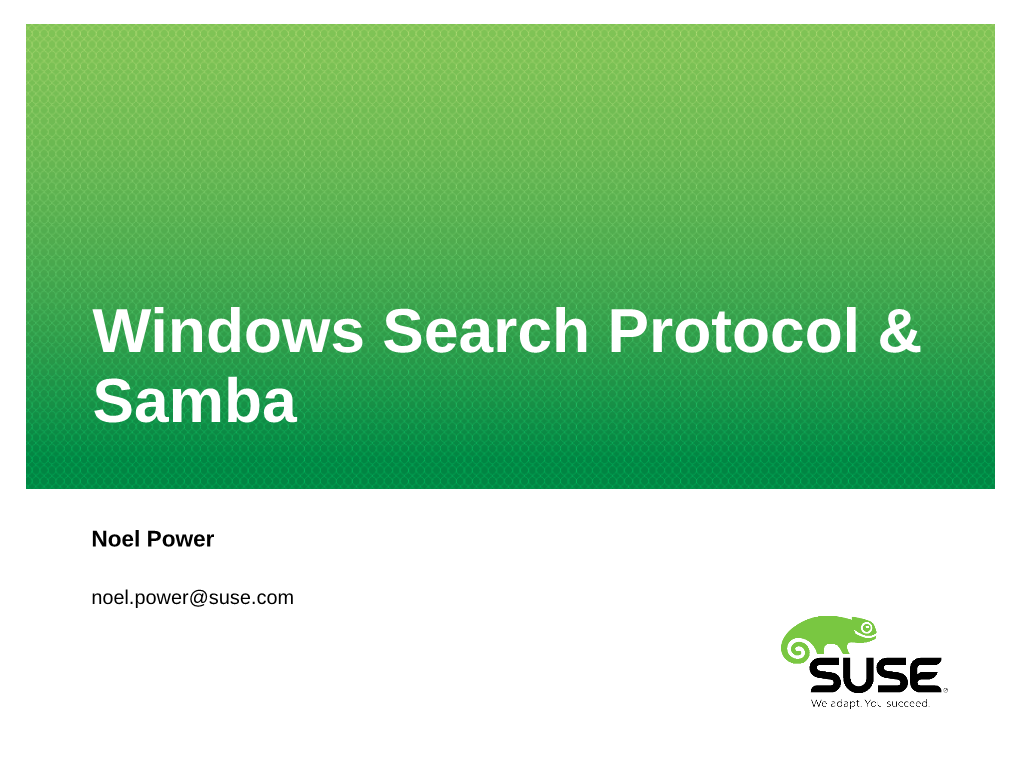 Windows Search Protocol & Samba