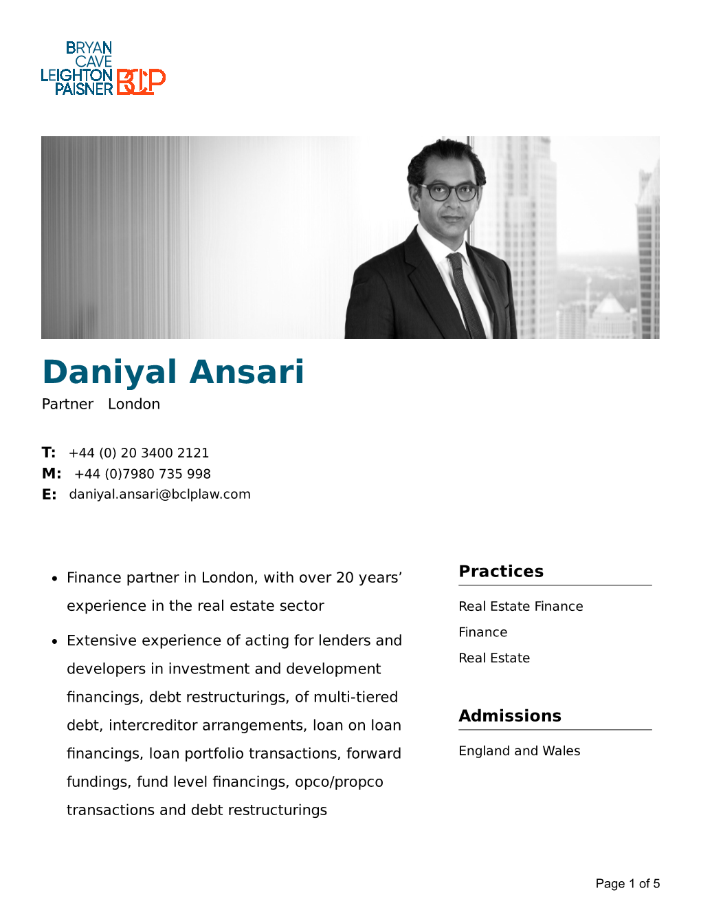 Daniyal Ansari Partner London