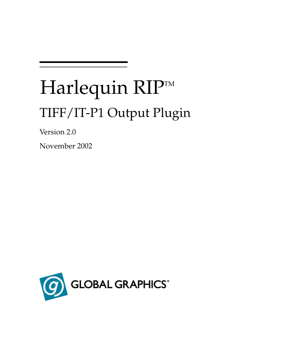 Harlequin RIP TIFF/IT Output Plugin