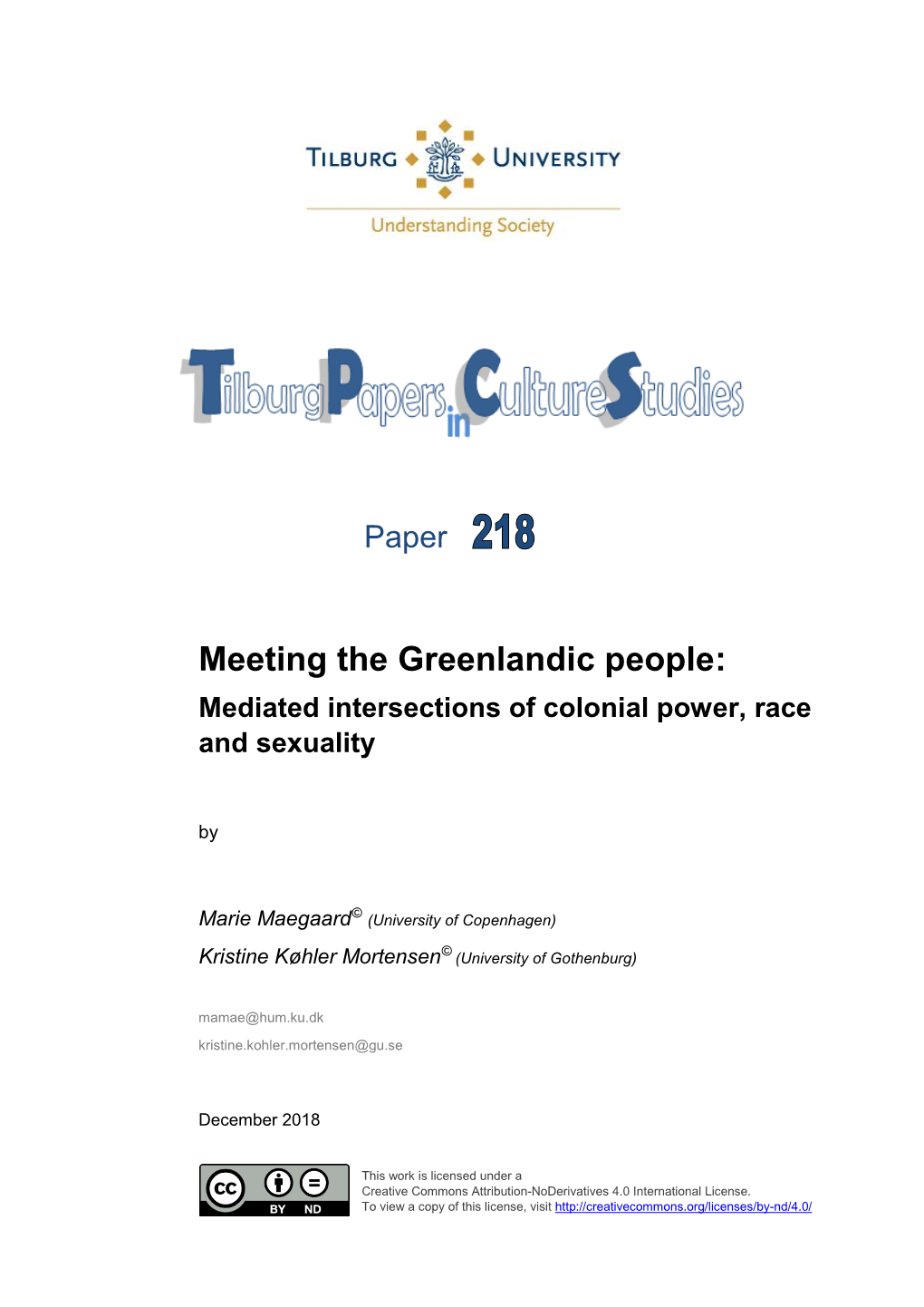 Meeting the Greenlandic People: Mediated Intersections of Colonial Power, Race and Sexuality