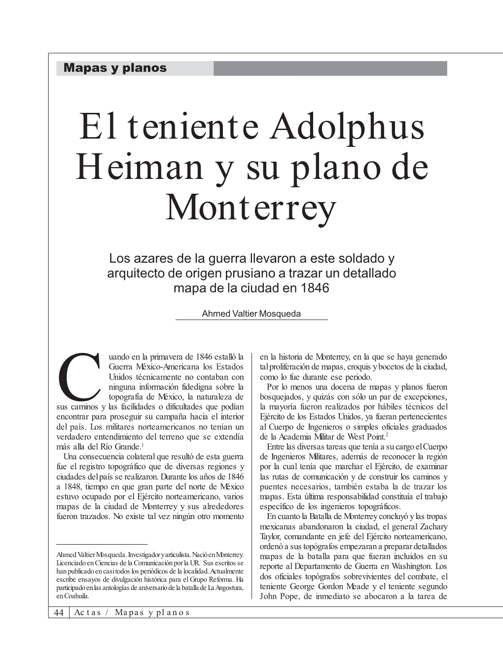 El Teniente Adolphus Heiman Y Su Plano De Monterrey