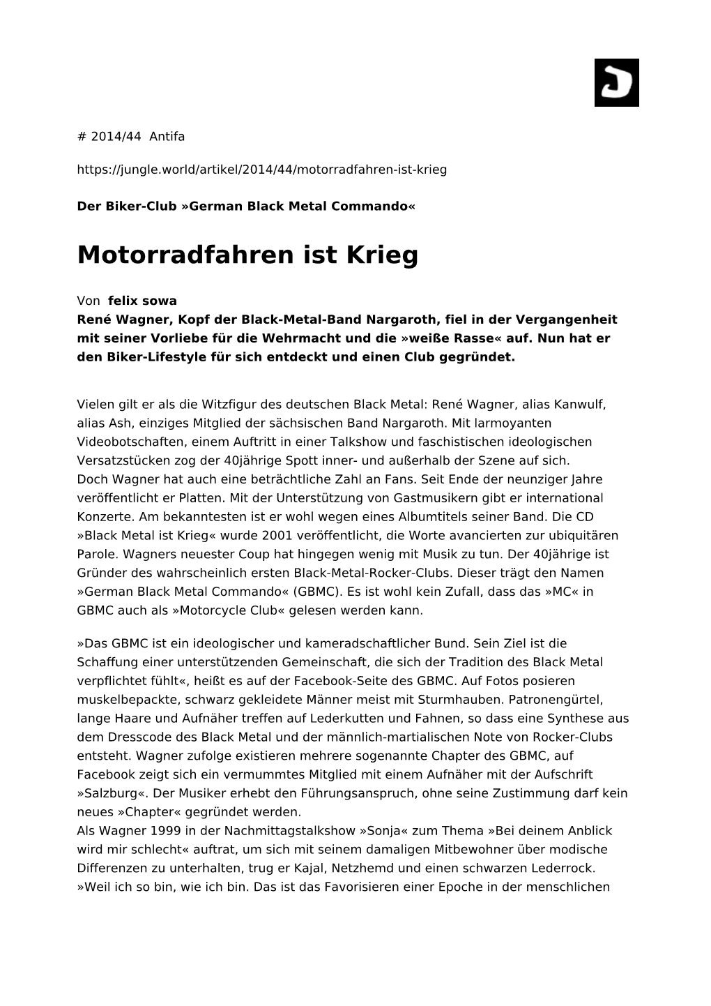 Motorradfahren Ist Krieg