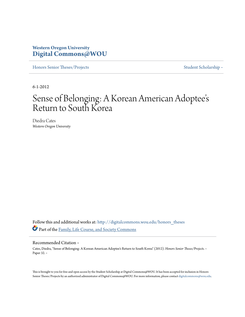 A Korean American Adopteeâ•Žs Return to South Korea