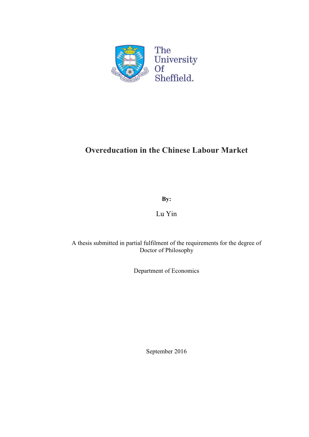 Overeducation in the Chinese Labour Market