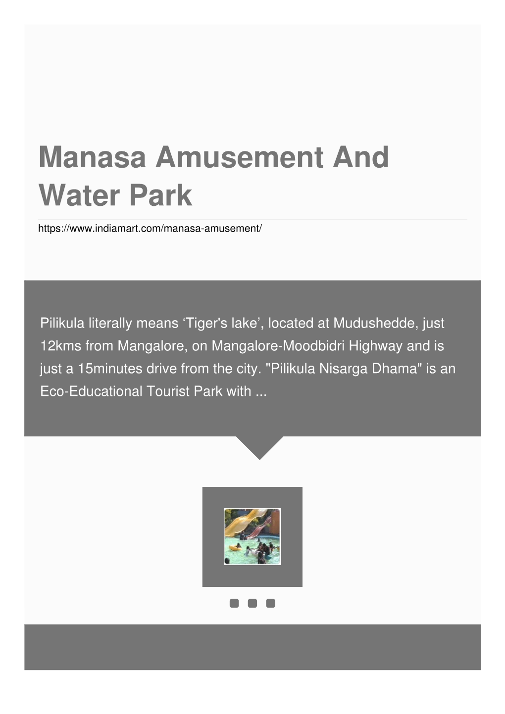 Manasa Amusement and Water Park
