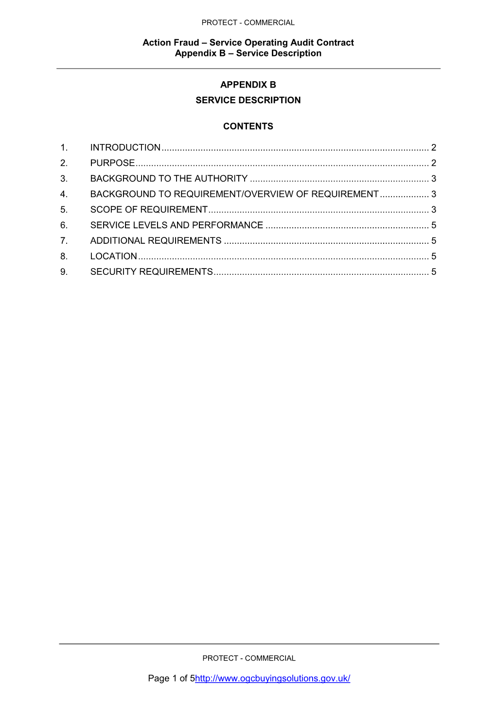 Appendix B – Service Description