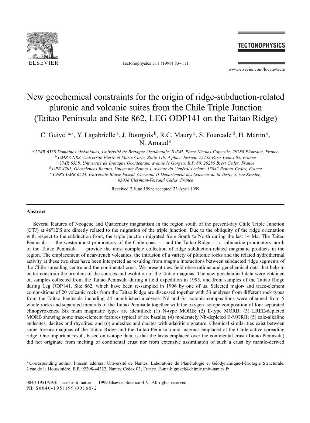 New Geochemical Constraints for the Origin of Ridge-Subduction-Related