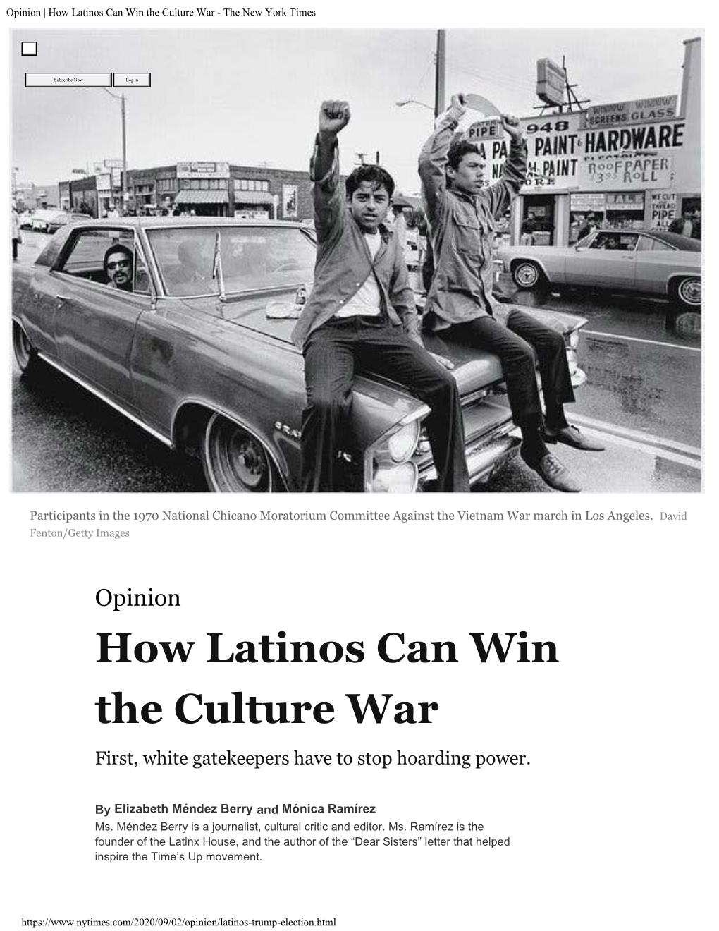 Opinion | How Latinos Can Win the Culture War - the New York Times