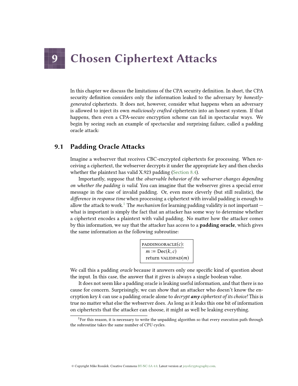 Chosen Ciphertext Attacks